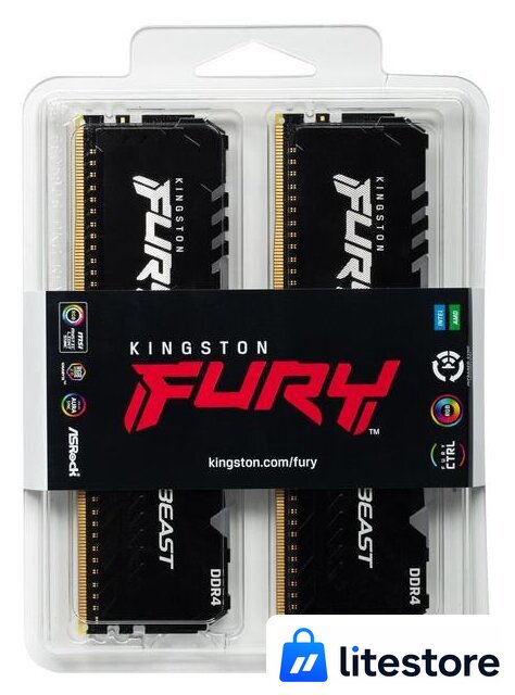 Оперативная память Kingston FURY Beast RGB 2x16ГБ DDR4 3200МГц KF432C16BB12AK2/32 - Изображение №6 — Лайт Стор