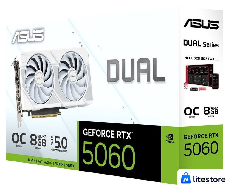 Видеокарта ASUS Dual GeForce RTX 5060 8GB GDDR7 White OC Edition DUAL-RTX5060-O8G-WHITE - Изображение №11 — Лайт Стор