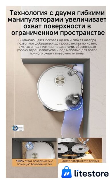Робот-пылесос Dreame Robot Vacuum L50s Pro Ultra White RLL88HE (евровилка, белый) - Изображение №18 — Лайт Стор