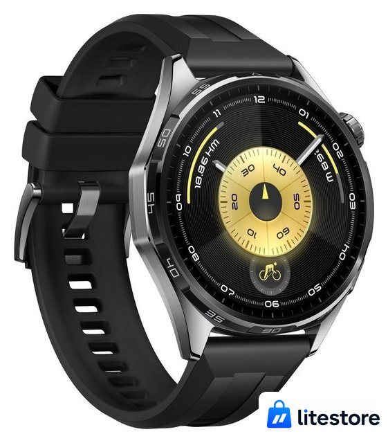 Умные часы Huawei Watch GT 6 46 мм (черный, с черным силиконовым ремешком, международная версия) - Изображение №3 — Лайт Стор