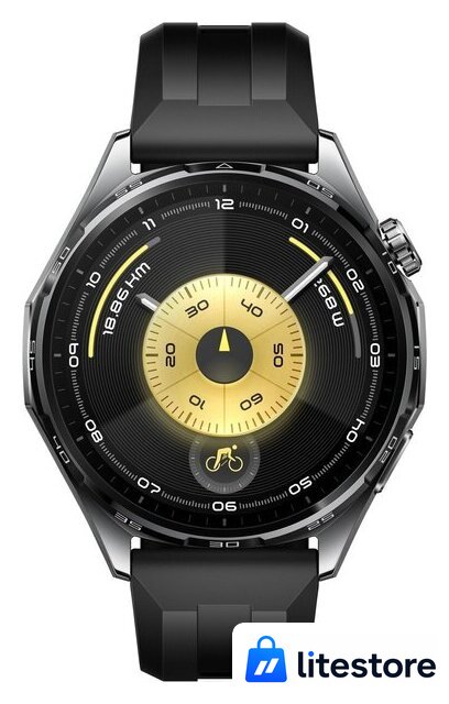 Умные часы Huawei Watch GT 6 46 мм (черный, с черным силиконовым ремешком, международная версия) - Изображение №2 — Лайт Стор