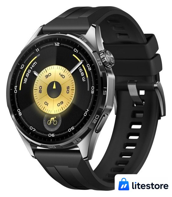 Умные часы Huawei Watch GT 6 46 мм (черный, с черным силиконовым ремешком, международная версия) - Изображение №1 — Лайт Стор