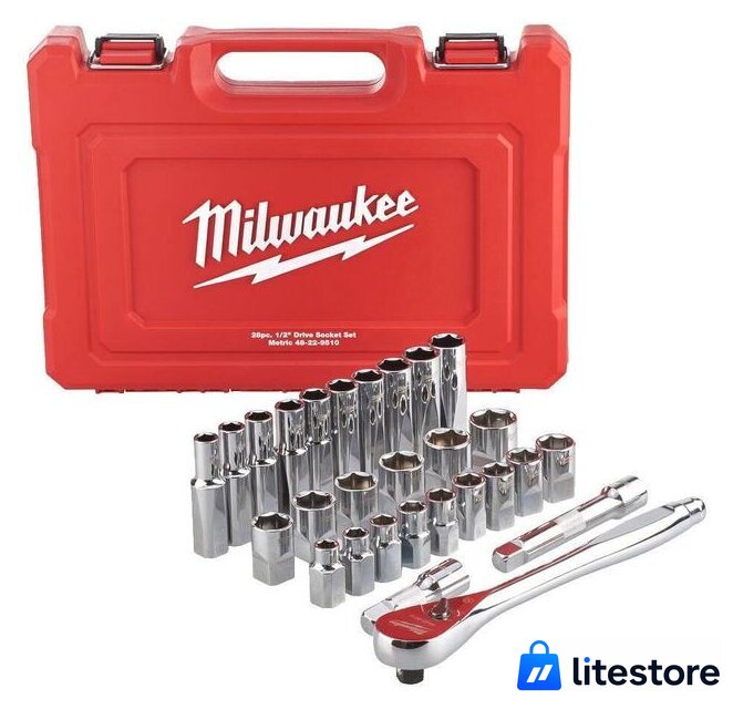 Набор трещотка с головками Milwaukee 4932471864 (28 предметов) - Изображение №2 — Лайт Стор