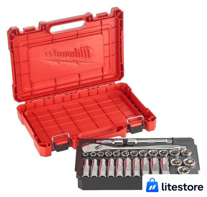 Набор трещотка с головками Milwaukee 4932471864 (28 предметов) - Изображение №1 — Лайт Стор