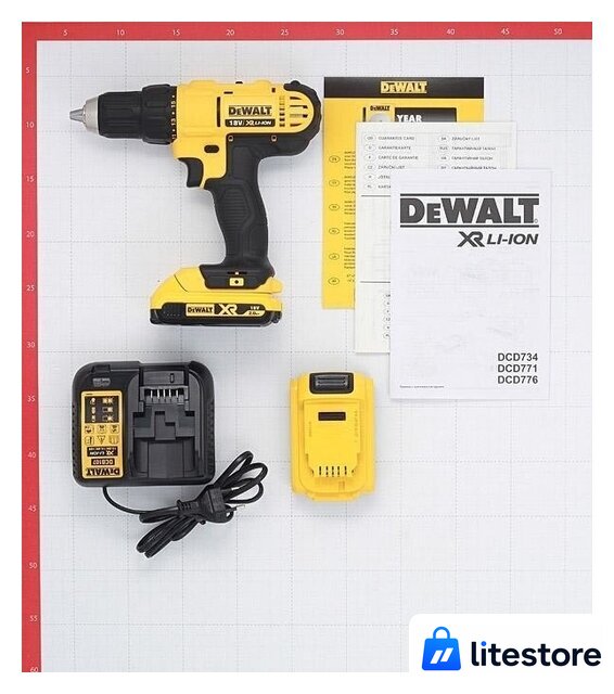 Дрель-шуруповерт DeWalt DCD771D2 (с 2-мя АКБ 2 Ah) - Изображение №5 — Лайт Стор