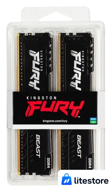 Оперативная память Kingston FURY Beast 2x16GB DDR4 PC4-25600 KF432C16BB1K2/32 - Изображение №7 — Лайт Стор