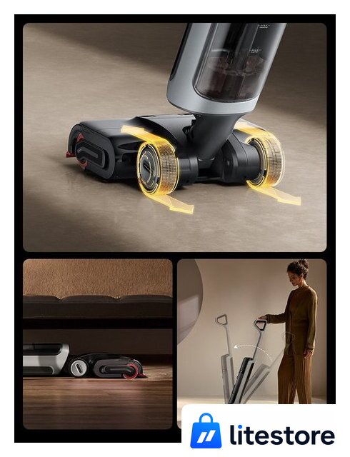Вертикальный моющий пылесос Dreame H15 Pro Heat wet and dry Vacuum Cleaner (евровилка) - Изображение №18 — Лайт Стор