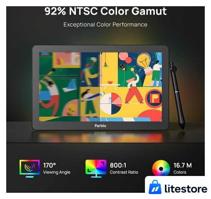 Графический монитор Parblo Coast 16 Pro Gen2 (черный) - Изображение №4 — Лайт Стор