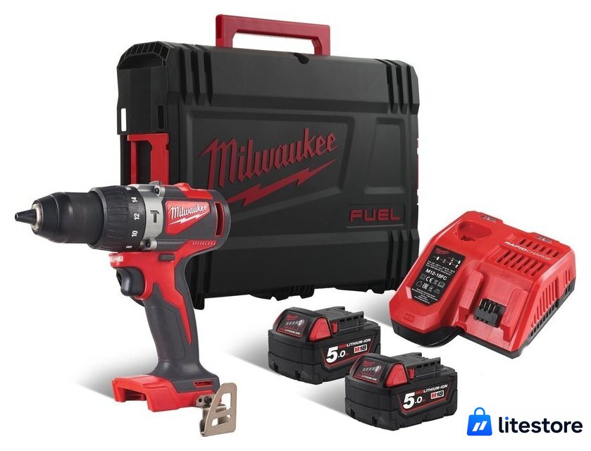Ударная дрель-шуруповерт Milwaukee M18 BLPD2-502X 4933464517 (с 2-мя АКБ 5 Ач, кейс) - Изображение №18 — Лайт Стор