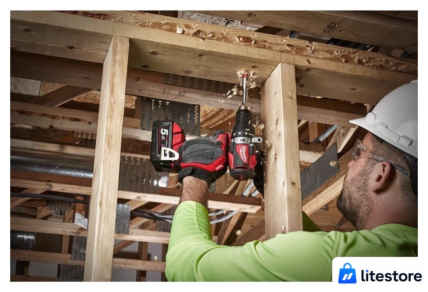 Ударная дрель-шуруповерт Milwaukee M18 BLPD2-502X 4933464517 (с 2-мя АКБ 5 Ач, кейс) - Изображение №17 — Лайт Стор