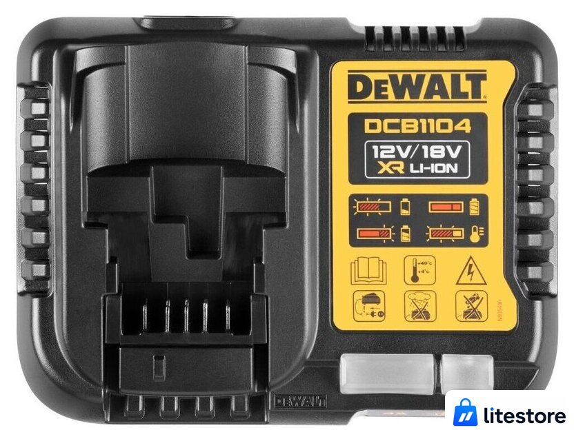 Аккумулятор с зарядным устройством DeWalt DCB1104M2 (18В/2x4 Ач) - Изображение №4 — Лайт Стор