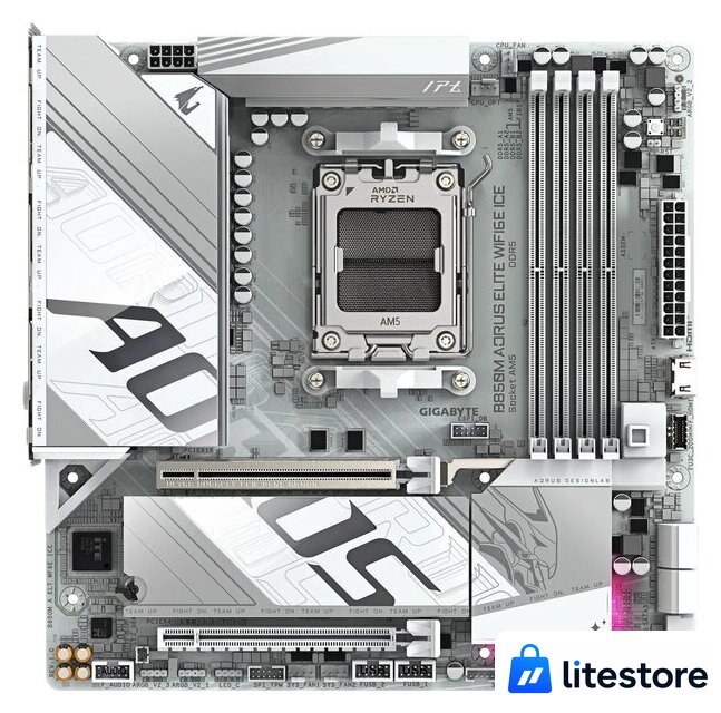 Материнская плата Gigabyte B850M Aorus Elite WiFi6E Ice (rev. 1.0) - Изображение №1 — Лайт Стор