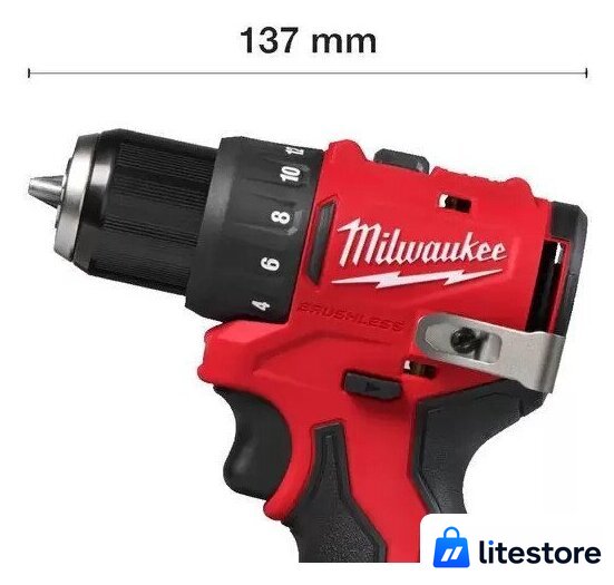 Дрель-шуруповерт Milwaukee M12 BLDDRC-402C 4933499688 (с 2-мя АКБ, кейс) - Изображение №2 — Лайт Стор