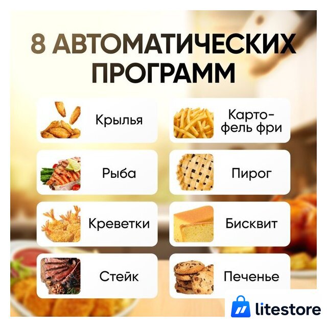 Аэрогриль (аэрофритюрница) Roome AF-ZE7223-A (черный) - Изображение №3 — Лайт Стор
