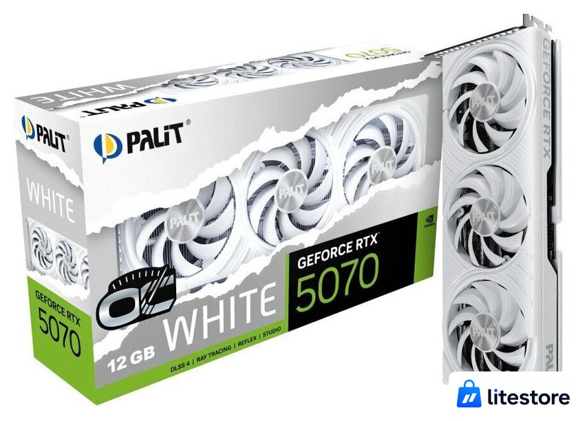 Видеокарта Palit GeForce RTX 5070 White OC NE75070U19K9-GB2050W - Изображение №10 — Лайт Стор