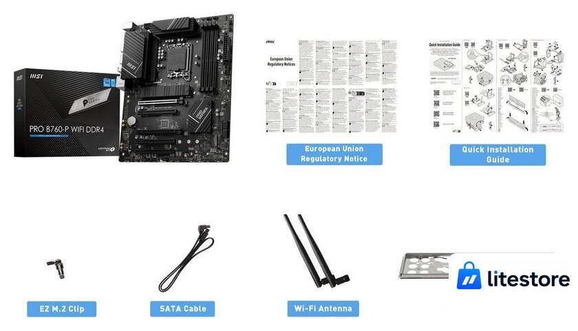 Материнская плата MSI Pro B760-P WiFi DDR4 - Изображение №2 — Лайт Стор
