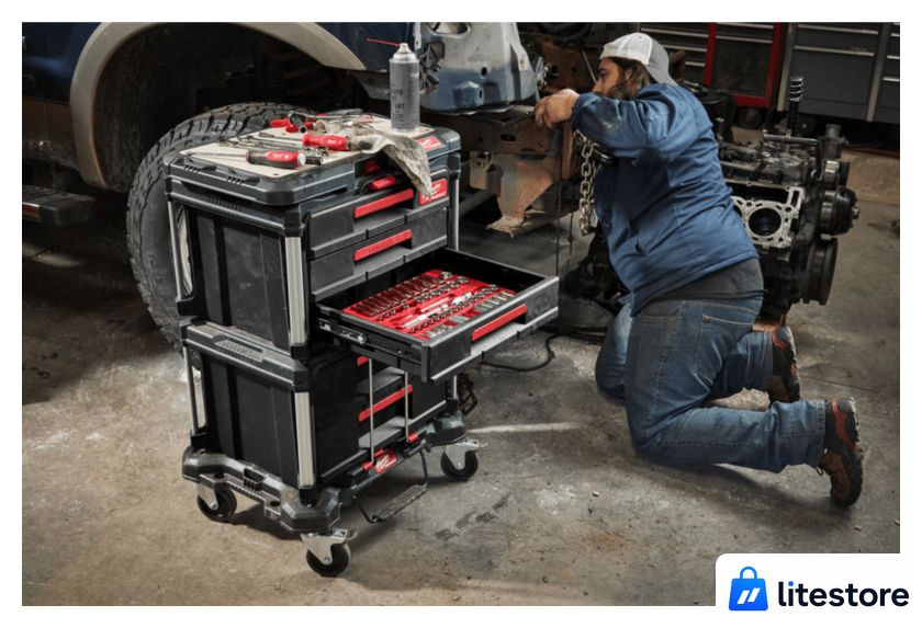 Ящик для инструментов Milwaukee Packout 2 Drawer Tool Box 4932472129 - Изображение №13 — Лайт Стор