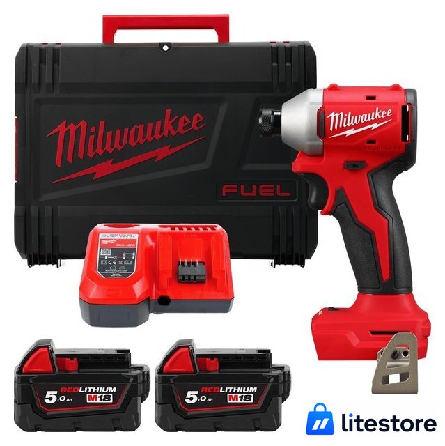 Винтоверт Milwaukee M18 M18BLIDR-502X 4933492843 (с 2-мя АКБ, кейс) - Изображение №1 — Лайт Стор