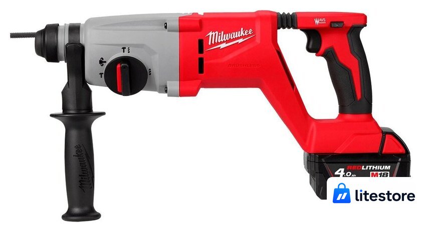 Перфоратор Milwaukee M18 M18BLHACD26-402X 4933492480 (с 2-мя АКБ, кейс) - Изображение №2 — Лайт Стор