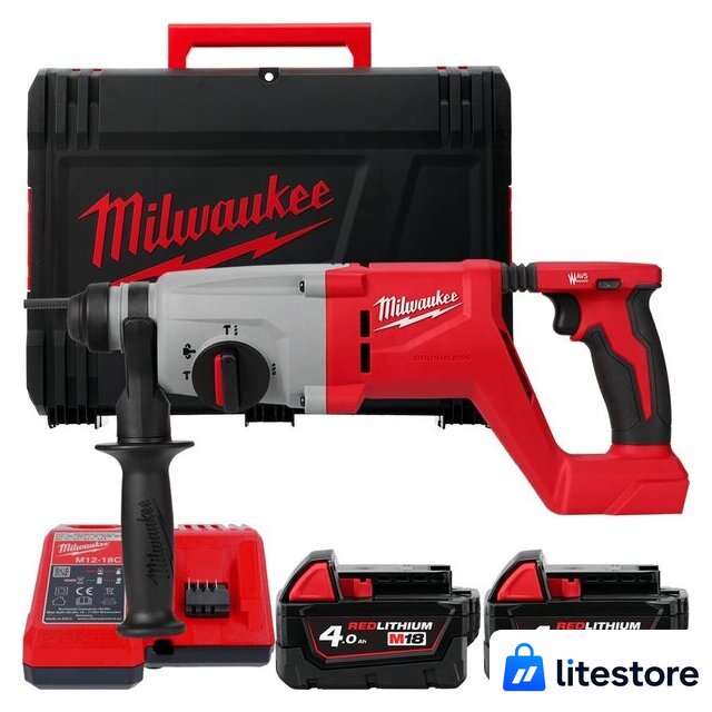 Перфоратор Milwaukee M18 M18BLHACD26-402X 4933492480 (с 2-мя АКБ, кейс) - Изображение №1 — Лайт Стор