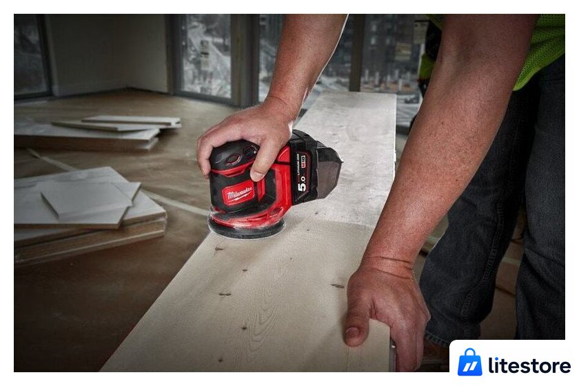 Эксцентриковая шлифмашина Milwaukee M18 BOS125-502B 4933464229 (с 2-мя АКБ, сумка) - Изображение №8 — Лайт Стор
