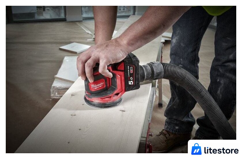 Эксцентриковая шлифмашина Milwaukee M18 BOS125-502B 4933464229 (с 2-мя АКБ, сумка) - Изображение №9 — Лайт Стор