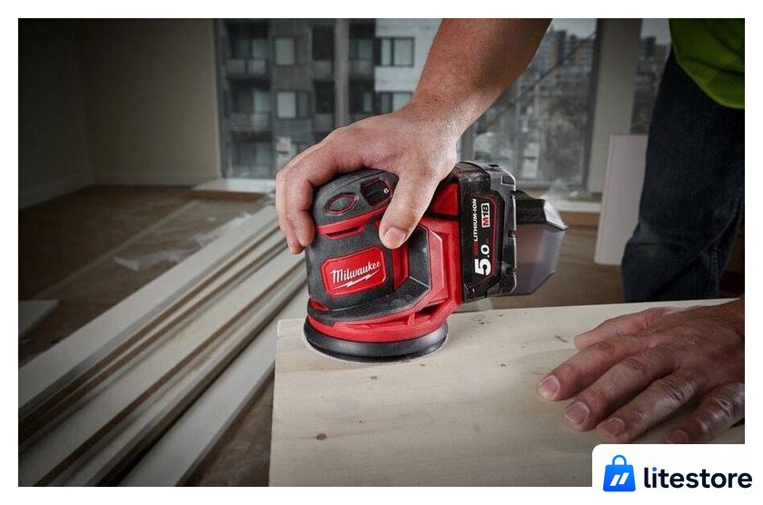 Эксцентриковая шлифмашина Milwaukee M18 BOS125-502B 4933464229 (с 2-мя АКБ, сумка) - Изображение №7 — Лайт Стор