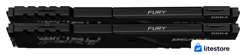 Оперативная память Kingston FURY Beast 2x16GB DDR4 PC4-25600 KF432C16BBK2/32 - Изображение №5 — Лайт Стор