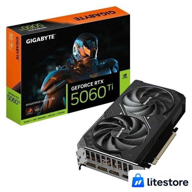 Видеокарта Gigabyte GeForce RTX 5060 Ti Windforce Max OC 8G GV-N506TWF2MAX OC-8GD - Изображение №10 — Лайт Стор