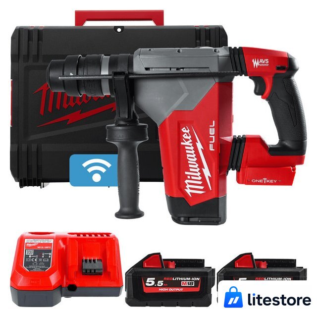 Перфоратор Milwaukee M18 FUEL M18ONEFHPX-552X 4933478496 (с 2-мя АКБ, кейс) - Изображение №1 — Лайт Стор