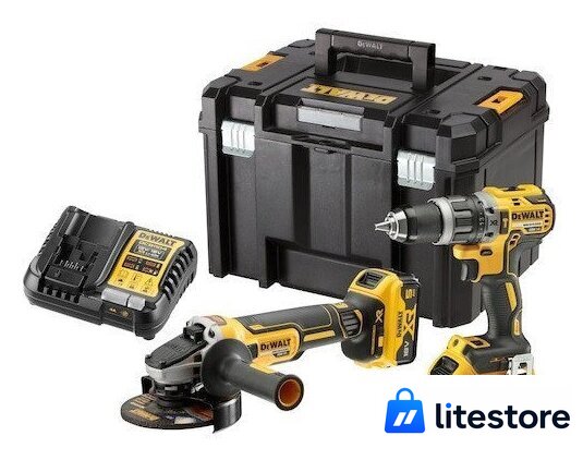  DeWalt DCK2080P2T (шуруповерт, болгарка, 2 АКБ, кейс) - Изображение №1 — Лайт Стор