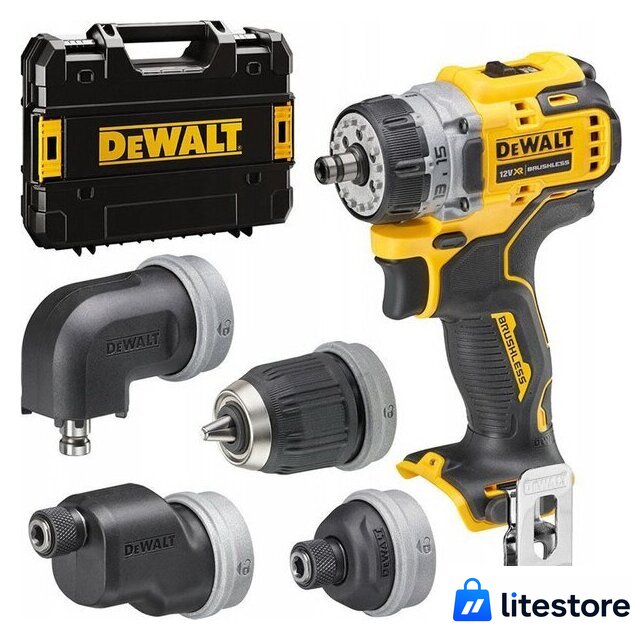 Дрель-шуруповерт DeWalt DCD703NT (без АКБ, кейс, набор патронов) - Изображение №1 — Лайт Стор