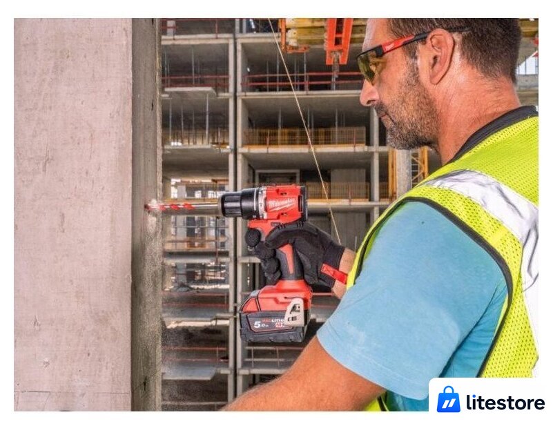 Ударная дрель-шуруповерт Milwaukee M18 M18BLPDRC-502C 4933492826 (с 2-мя АКБ 5 Ач, кейс) - Изображение №7 — Лайт Стор