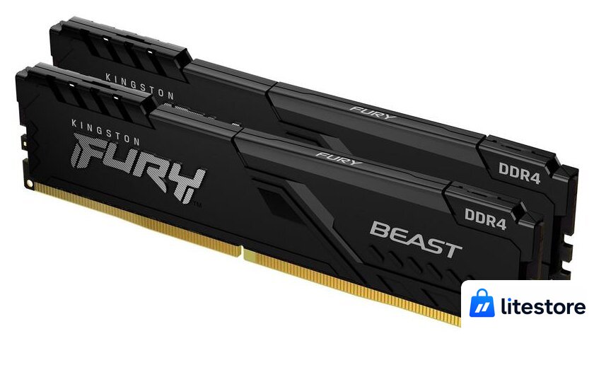Оперативная память Kingston FURY Beast 2x16GB DDR4 PC4-28800 KF436C18BBK2/32 - Изображение №1 — Лайт Стор