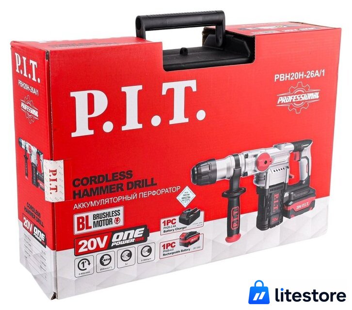 Перфоратор P.I.T. PBH20H-26A/1 (с 1-им АКБ, кейс) - Изображение №11 — Лайт Стор
