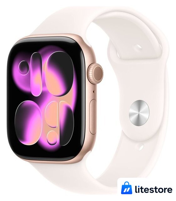 Умные часы Apple Watch Series 11 46 мм (алюминиевый корпус, розовое золото/легкие румяна, спортивный силиконовый ремешок M/L) - Изображение №1 — Лайт Стор