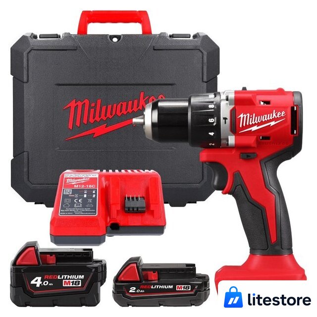 Ударная дрель-шуруповерт Milwaukee M18 M18BLPDRC-422C 4933492825 (с 2-мя АКБ 2 Ач + 4 Ач, кейс) - Изображение №1 — Лайт Стор