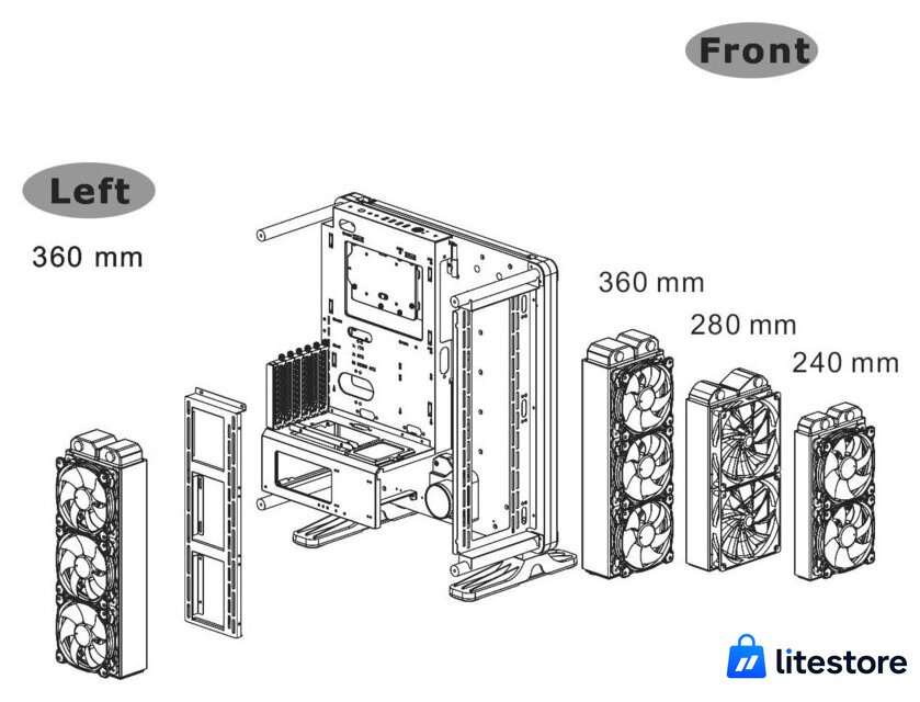 Корпус Thermaltake DistroCase 350P CA-1Q8-00M1WN-00 - Изображение №9 — Лайт Стор
