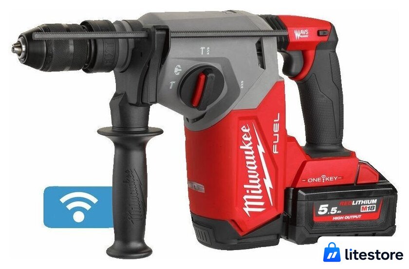 Перфоратор Milwaukee M18 FUEL M18ONEFHX-552X 4933478504 (с 2-мя АКБ, кейс) - Изображение №3 — Лайт Стор