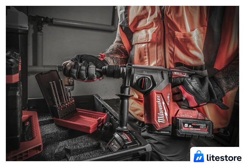Перфоратор Milwaukee M18 FUEL M18ONEFHX-552X 4933478504 (с 2-мя АКБ, кейс) - Изображение №17 — Лайт Стор