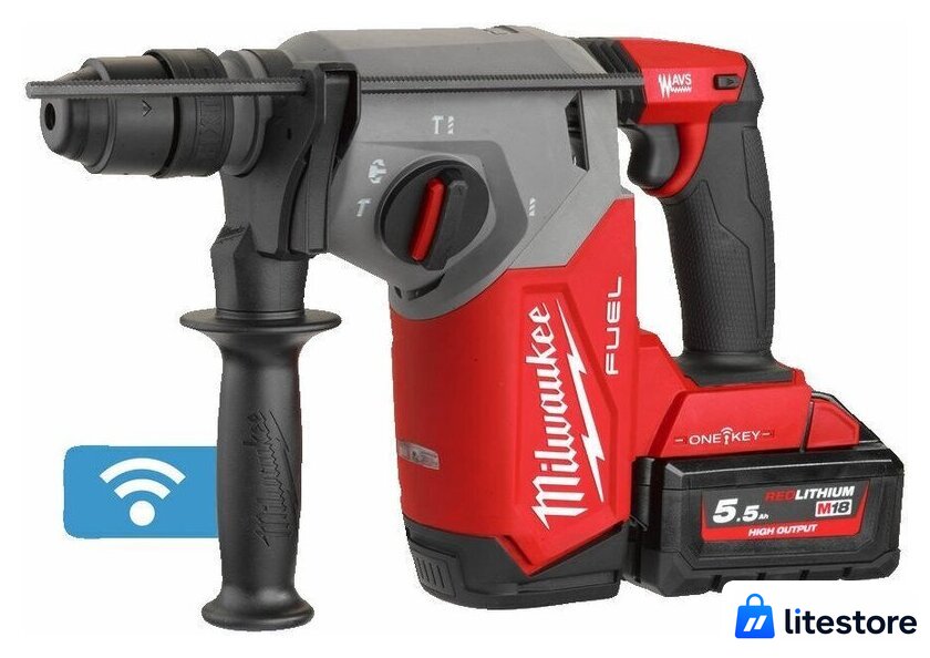 Перфоратор Milwaukee M18 FUEL M18ONEFHX-552X 4933478504 (с 2-мя АКБ, кейс) - Изображение №6 — Лайт Стор