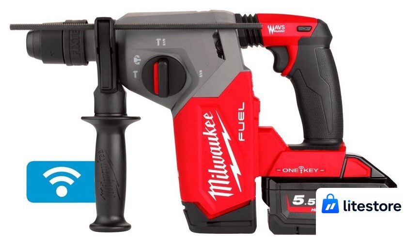 Перфоратор Milwaukee M18 FUEL M18ONEFHX-552X 4933478504 (с 2-мя АКБ, кейс) - Изображение №2 — Лайт Стор