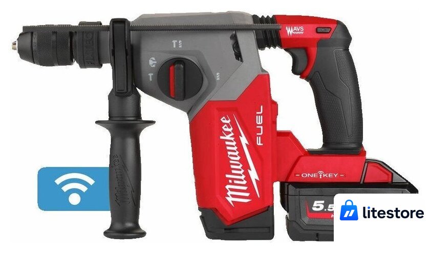 Перфоратор Milwaukee M18 FUEL M18ONEFHX-552X 4933478504 (с 2-мя АКБ, кейс) - Изображение №5 — Лайт Стор
