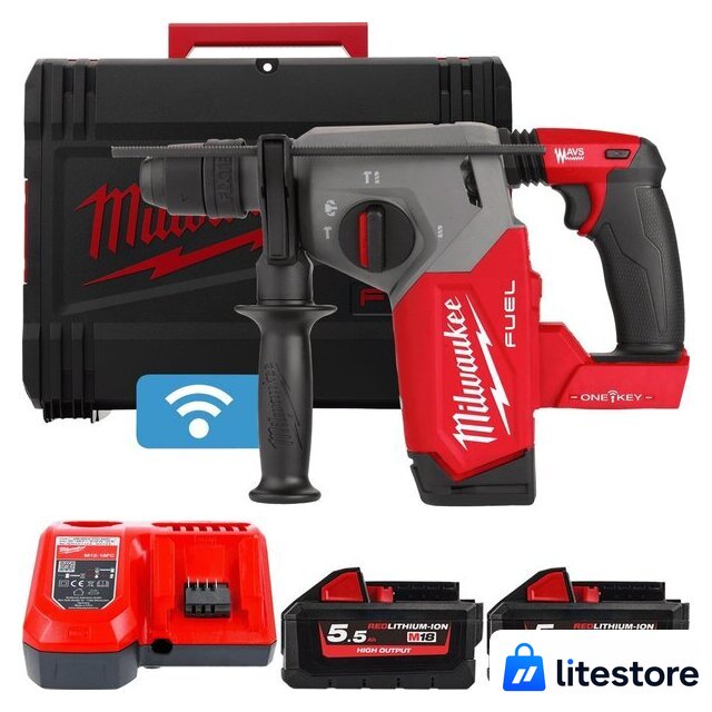 Перфоратор Milwaukee M18 FUEL M18ONEFHX-552X 4933478504 (с 2-мя АКБ, кейс) - Изображение №1 — Лайт Стор