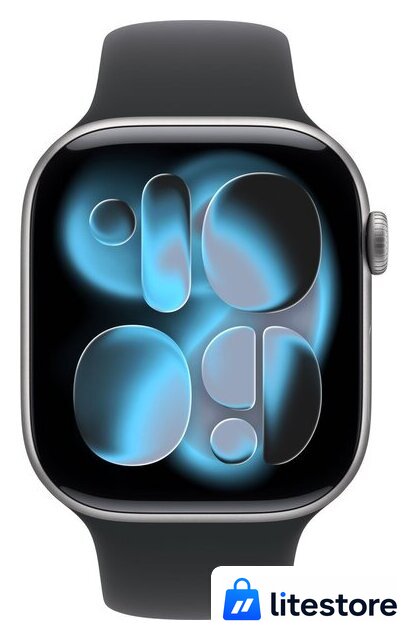 Умные часы Apple Watch Series 11 46 мм (алюминиевый корпус, космический серый/черный, спортивный силиконовый ремешок S/M) - Изображение №2 — Лайт Стор