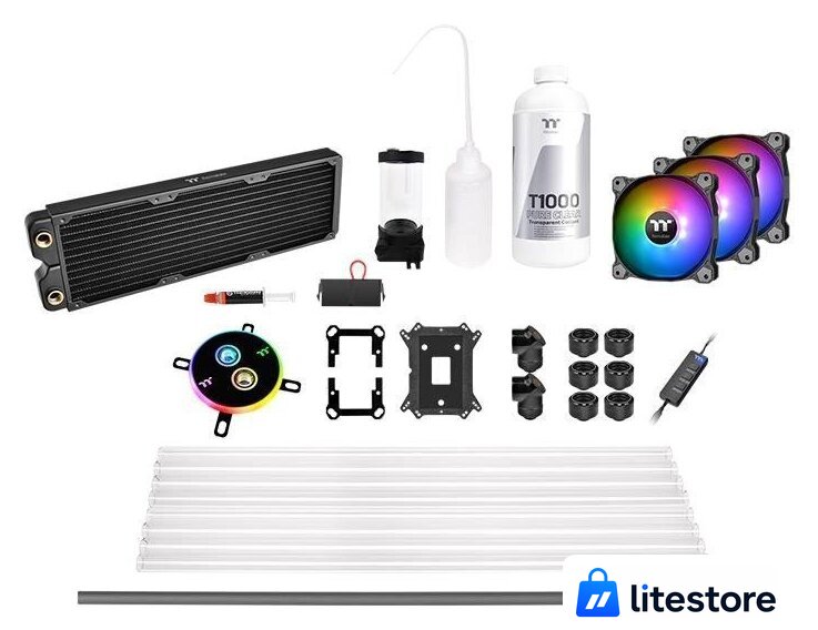 Система жидкостного охлаждения для процессора Thermaltake Pacific C360 DDC Hard Tube Water Cooling Kit CL-W243-CU12SW-A - Изображение №1 — Лайт Стор