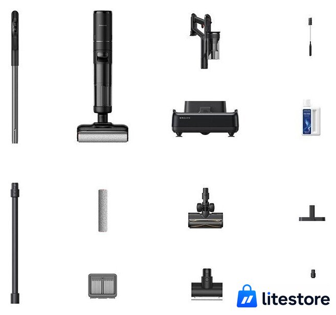 Пылесос Dreame H12 Dual FlexReach Wet and Dry Vacuum HHV31A (евровилка, черный) - Изображение №18 — Лайт Стор