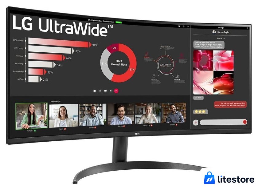 Монитор LG UltraWide 34WR50QK-B - Изображение №3 — Лайт Стор
