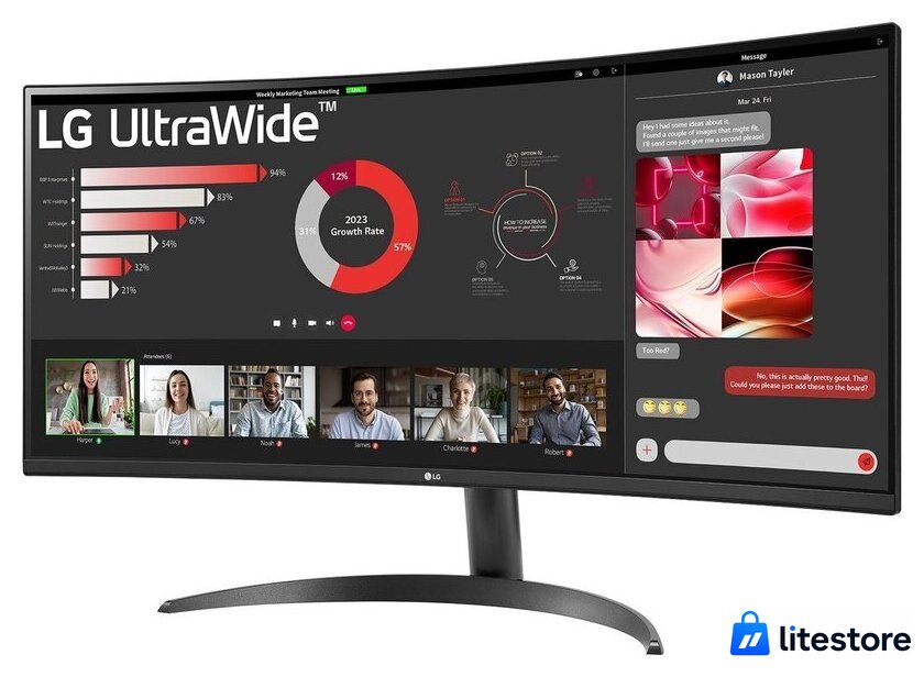 Монитор LG UltraWide 34WR50QK-B - Изображение №2 — Лайт Стор