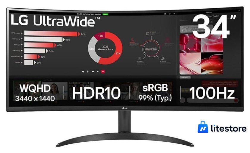 Монитор LG UltraWide 34WR50QK-B - Изображение №1 — Лайт Стор